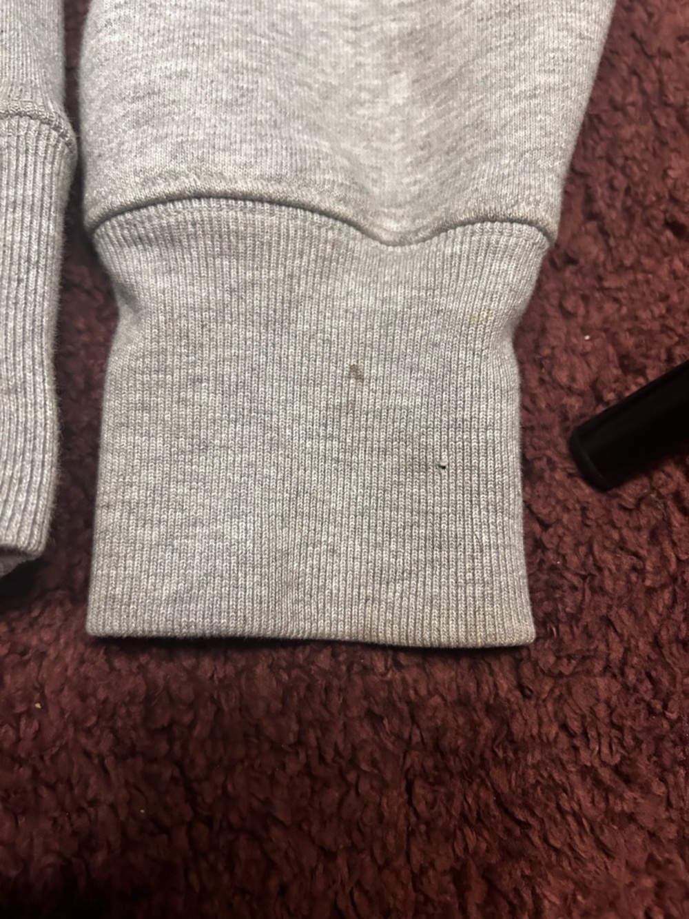 Champion Gray Pullover Hoodie with Black Hood and Red Logo - Picture 6 of 6